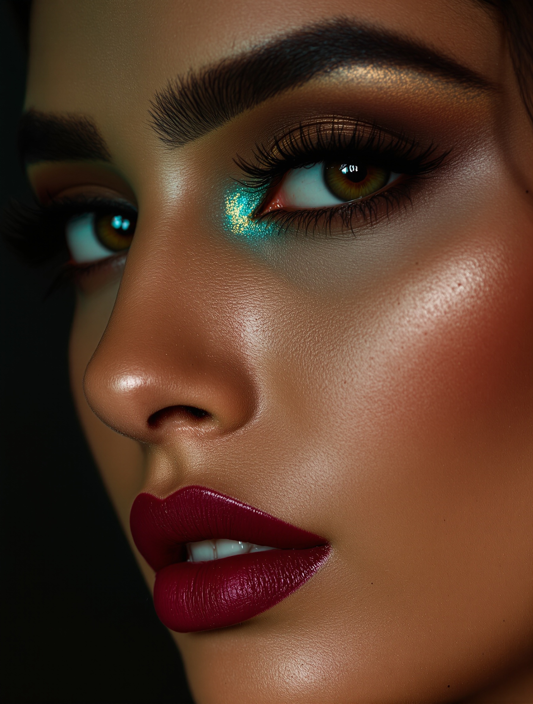 Teal and Berry Beauty Close-Up
