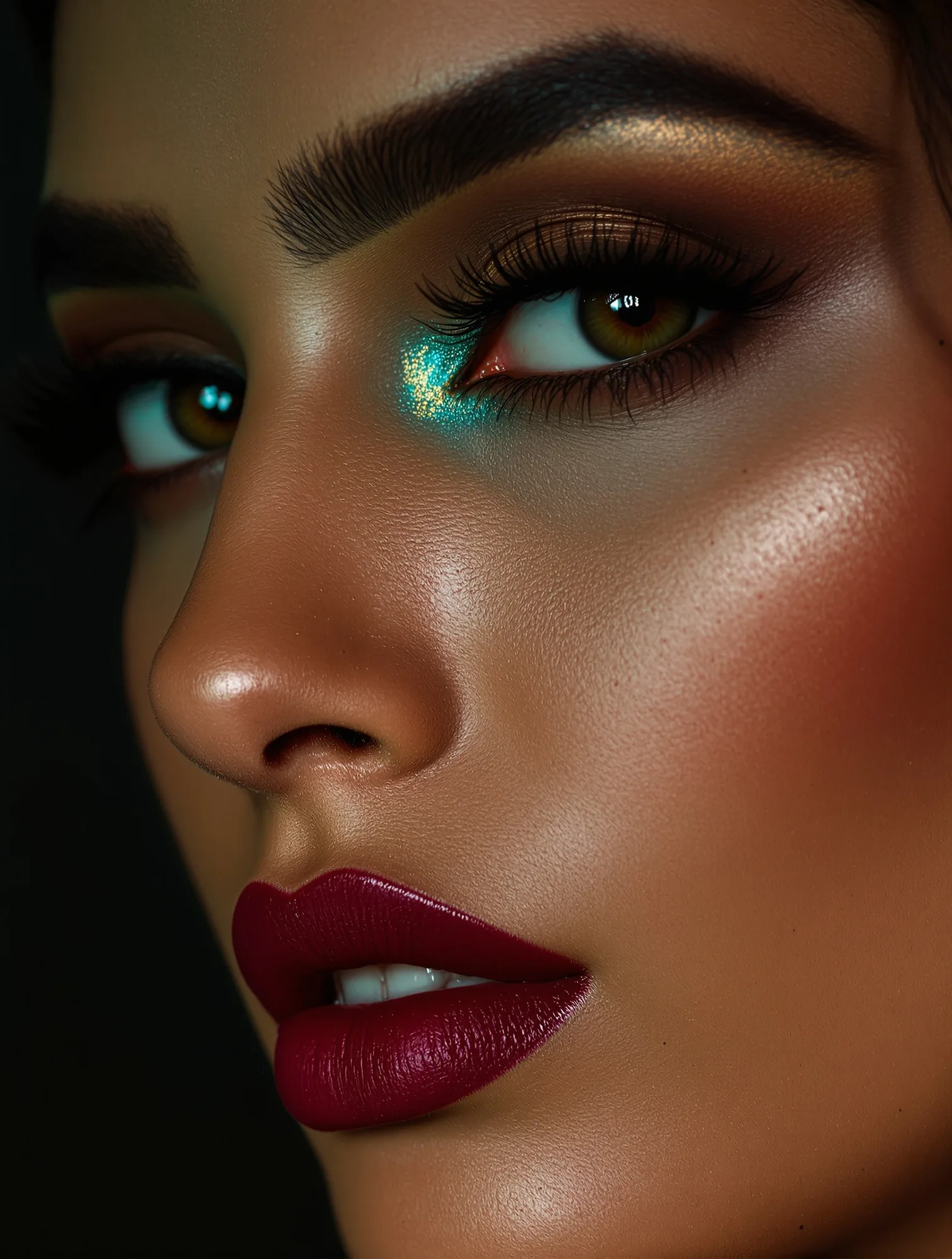 Teal and Berry Beauty Close-Up